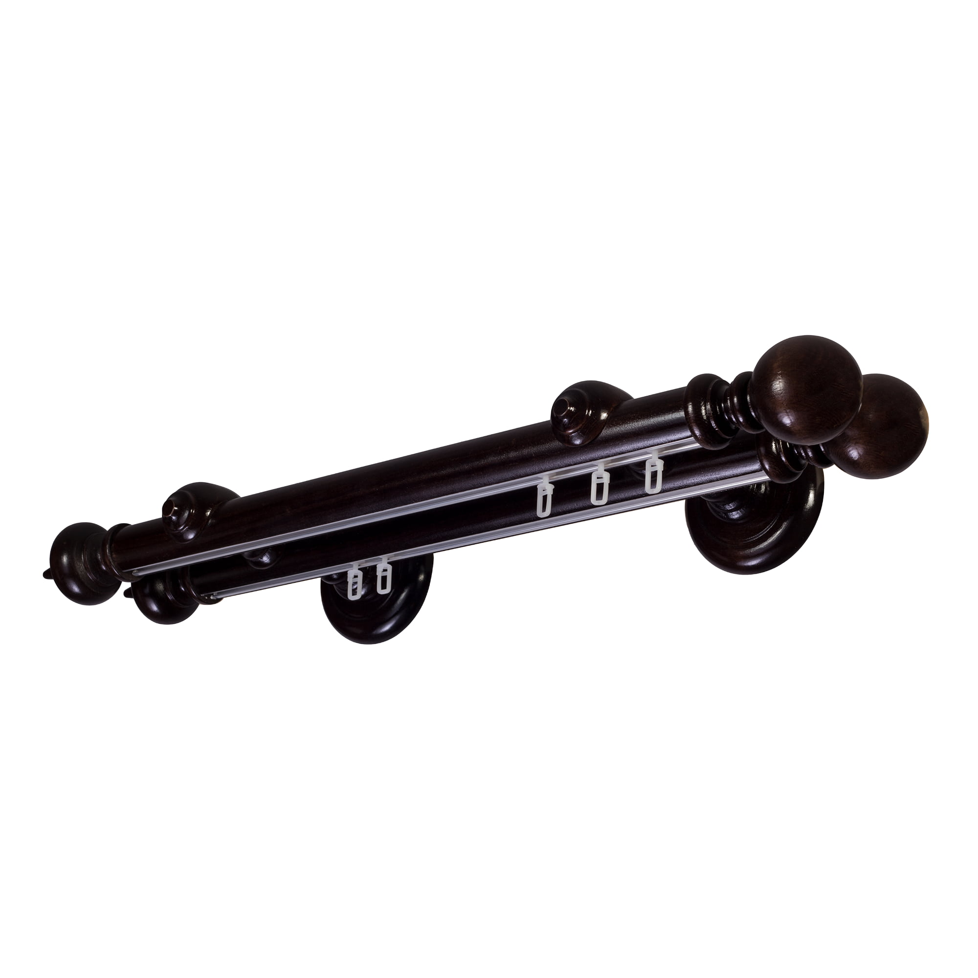Galerie lemn perdea  Globo Double 35mm cu aluminiu Wenge